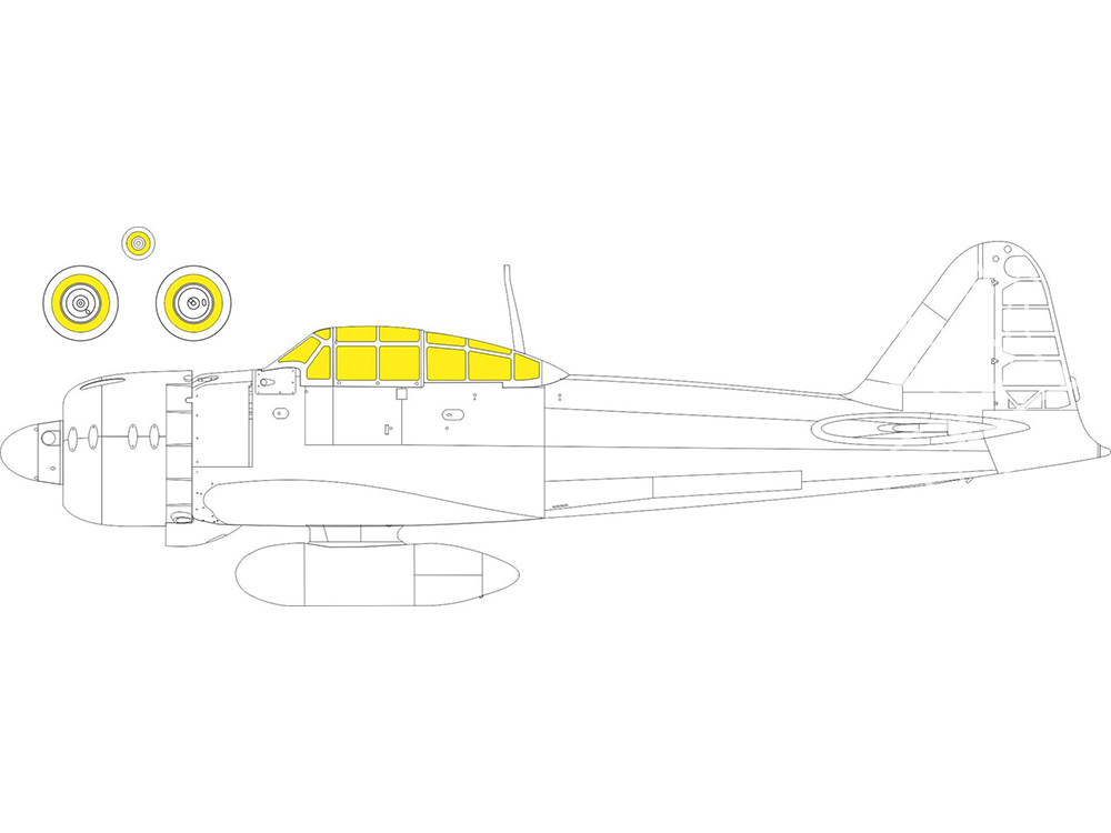 thumbnail image 2 of Eduard EUEX 318 1/48 Scale Mask For Tamiya A6M3 Zero Model 32 2 of 6