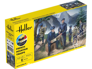 Heller maquette militaire 57223 STARTER Set Troupes françaises de montagne inclus peintures principale colle et pinceau 1/72