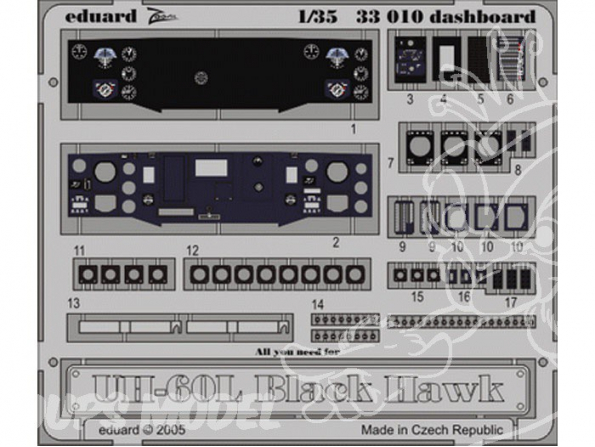 EDUARD photodecoupe avion 33010 UH-60L Black Hawk 1/35