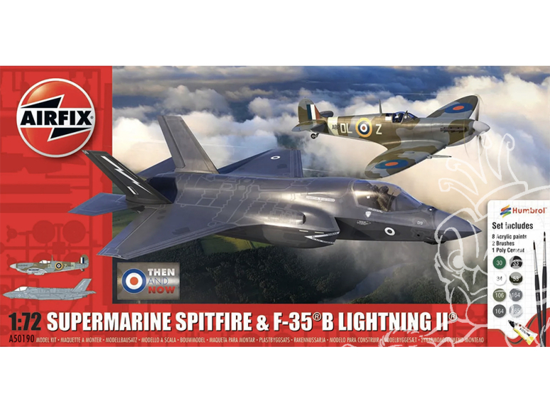 Airfix maquette avion A50190 Set Supermarine Spitfire et F-35B Lightning II « hier et aujourd'hui » 1/72