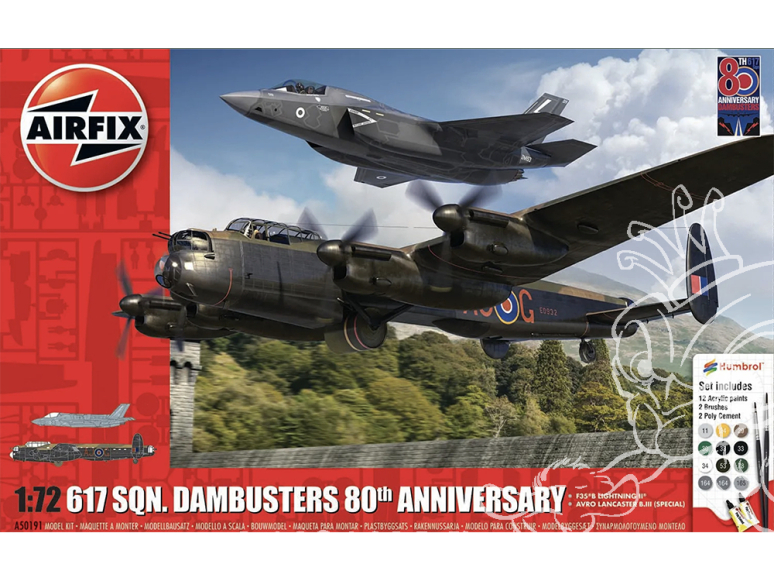 Airfix maquette avion A50191 Gift Set 617 Sqn. Dambusters 80th anniversaire 1/72