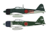Hasegawa maquette avion 02437 Mitsubishi A6M2b/A6M3 Zero Fighter Type 21/22 &quot;Rabaul Ace Set&quot; 2 kits inclus 1/72