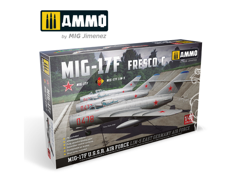 Ammo Mig maquette avion 8508 MiG-17F Fresco C U.S.S.R. Air Force / LIM-5 East Germany Air Force 1/48