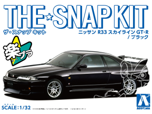 Aoshima maquette voiture 64559 Nissan Skyline GT-R R33 Noir SNAP KIT 1/32