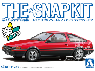 Aoshima maquette voiture 64689 Toyota AE86 Sprinter Trueno Hi-Flash Two-Tone SNAP KIT 1/32