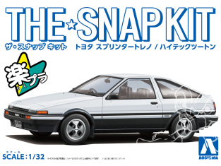 Aoshima maquette voiture 64672 Toyota AE86 Sprinter Trueno High-Tech Two-Tone SNAP KIT 1/32