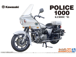 Aoshima maquette moto 64801 Kawasaki KZ1000C Police 1000 1981 1/12