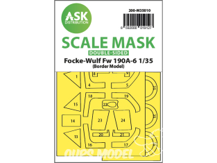 ASK Art Scale Kit Mask M35010 Focke Wulf Fw 190A-6 Border Model Recto Verso 1/32