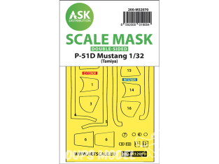 ASK Art Scale Kit Mask M32070 P-51D Mustang Tamiya Recto Verso 1/32