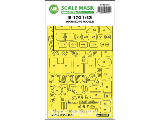 ASK Art Scale Kit Mask M32072 B-17G Hk Models 1/32