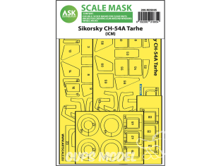 ASK Art Scale Kit Mask M35005 Sikorsky CH-54A Tarhe Icm Recto Verso 1/32