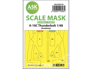 ASK Art Scale Kit Mask M48146 A-10C Thunderbolt Academy Recto Verso 1/48