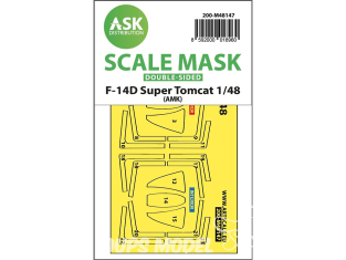 ASK Art Scale Kit Mask M48147 F-14D Super Tomcat AMK Recto Verso 1/48