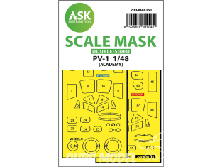 ASK Art Scale Kit Mask M48151 PV-1 Academy Recto Verso 1/48