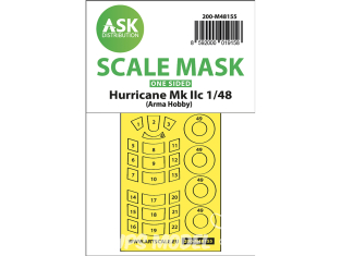 ASK Art Scale Kit Mask M48155 Hurricane Mk.IIc Arma Hobby Recto 1/48