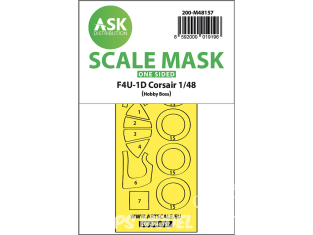 ASK Art Scale Kit Mask M48157 F4U-1D Corsair Hobby Boss Recto 1/48