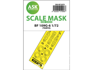 ASK Art Scale Kit Mask M72070 Messerschmitt Bf 109G-6 Tamiya Recto 1/72