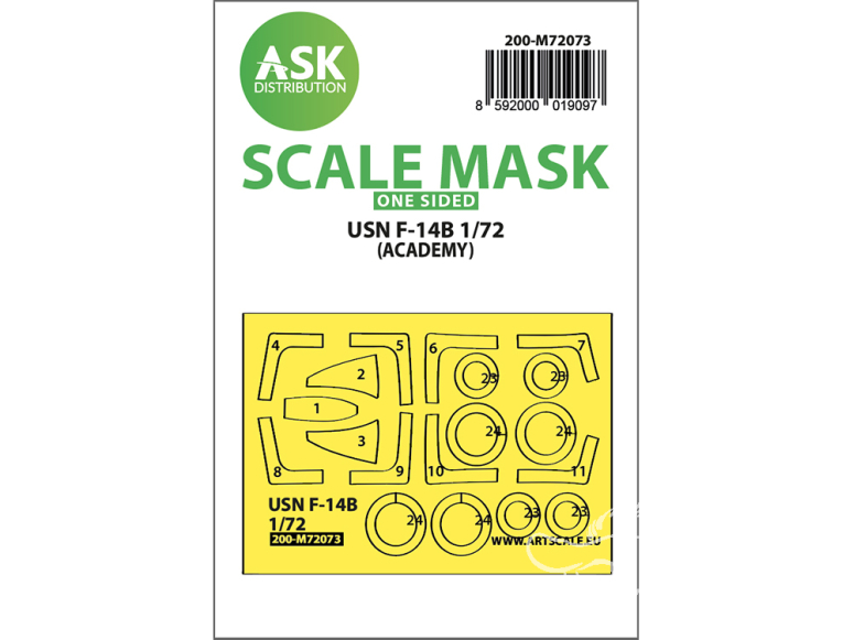 ASK Art Scale Kit Mask M72073 USN F-14B Academy Recto 1/72