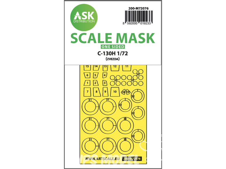ASK Art Scale Kit Mask M72076 C-130H Zvezda Recto 1/72