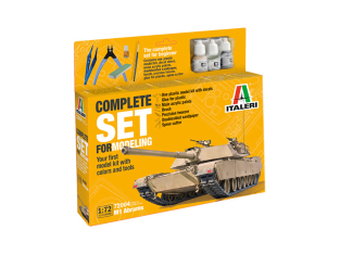 Italeri maquette militaire modelset 72004 Set M1 Abrams inclus peintures principale colle accessoires et pinceau 1/72