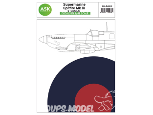 ASK Art Scale Kit Décalcomanies D48012 Marquages / Stencils Supermarine Spitfire Mk.IX 1/48