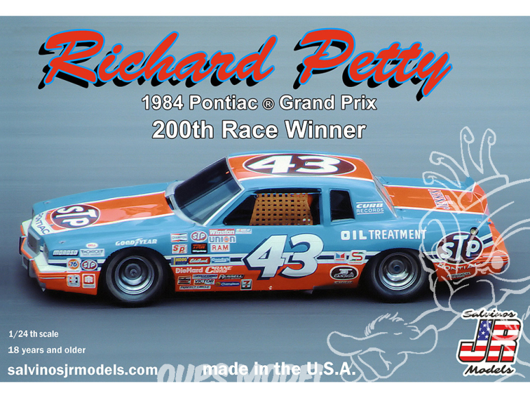 JR Models maquette voiture RPGP1984D Richard Petty Vainqueur de la course Pontiac Grand Prix 200 1984 1/24