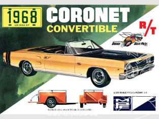 MPC maquette voiture 978 DODGE CORONET CONVERTIBLE AVEC REMORQUE 1/25