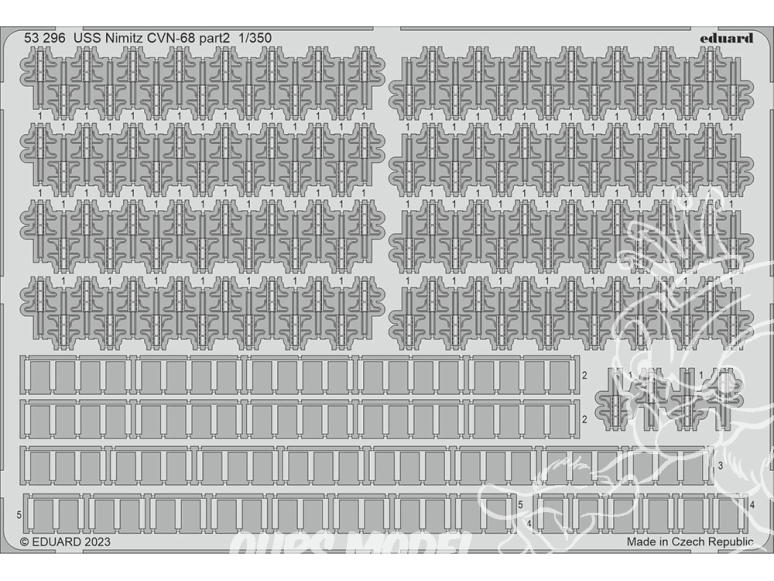 Eduard photodecoupe bateau 53296 Amélioration USS Nimitz CVN-68 Partie 2 Trumpeter 1/350