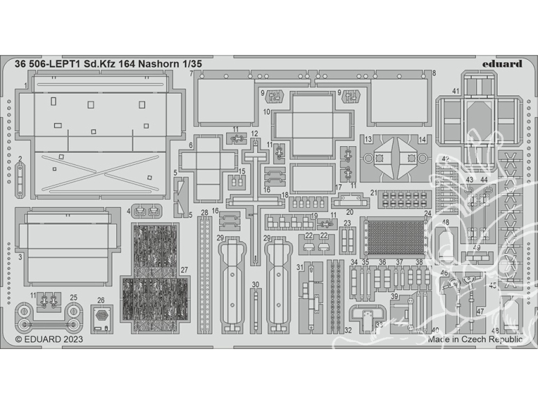 Eduard photodecoupe militaire 36506 Amélioration Sd.Kfz.164 Nashorn Border Model 1/35
