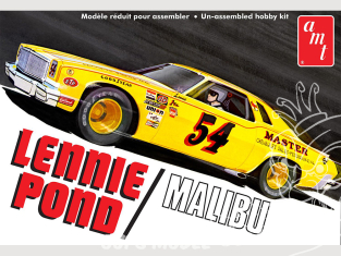 AMT maquette voiture 1352 LENNIE POND 1974 CHEVY MALIBU STOCK CAR 1/25