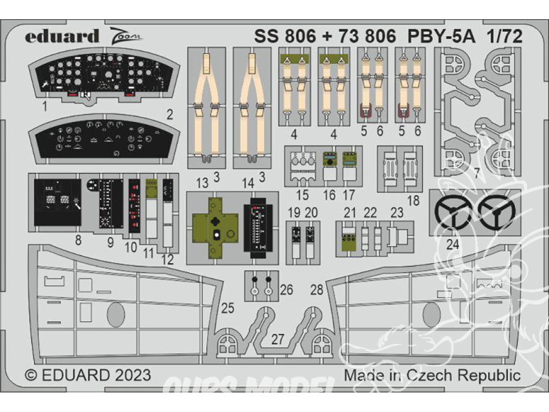 Eduard photodecoupe avion 73806 Amélioration PBY-5A Hobby 2000 / Academy 1/72