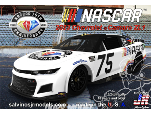 JR Models maquette voiture NASCAR75 NASCAR 75th Diamond Anniversary 2023 Chevrolet Camaro 1/24