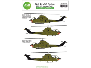 ASK Art Scale Kit Décalcomanies D48020 Bell AH-1G Cobra HML-367 Scarface Partie 1 1/48