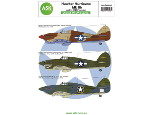 ASK Art Scale Kit Décalcomanies D48049 Hawker Hurricane Mk.IIb Partie 5 USAF service 1/48