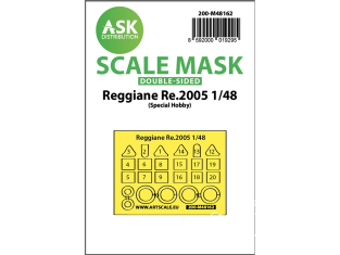 ASK Art Scale Kit Mask M48162 Reggiane Re.2005 Special Hobby Recto Verso 1/48