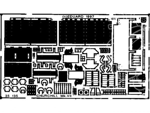 Eduard photodecoupe militaire 35135 Churchill Mk.VII 1/35