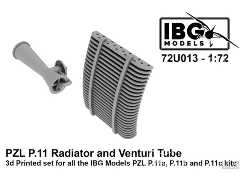 IBG maquette avion 72U013 Radiateur et venturi pour PZL P.11A et C pour kit IBG 1/72