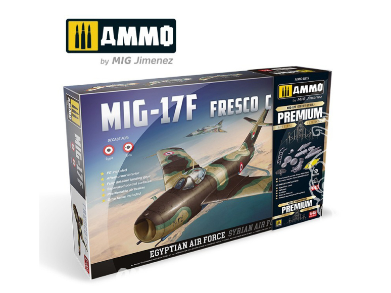 Ammo Mig maquette avion 8515 MiG-17F Fresco C Egypte / Syrie Premium Edition 1/48
