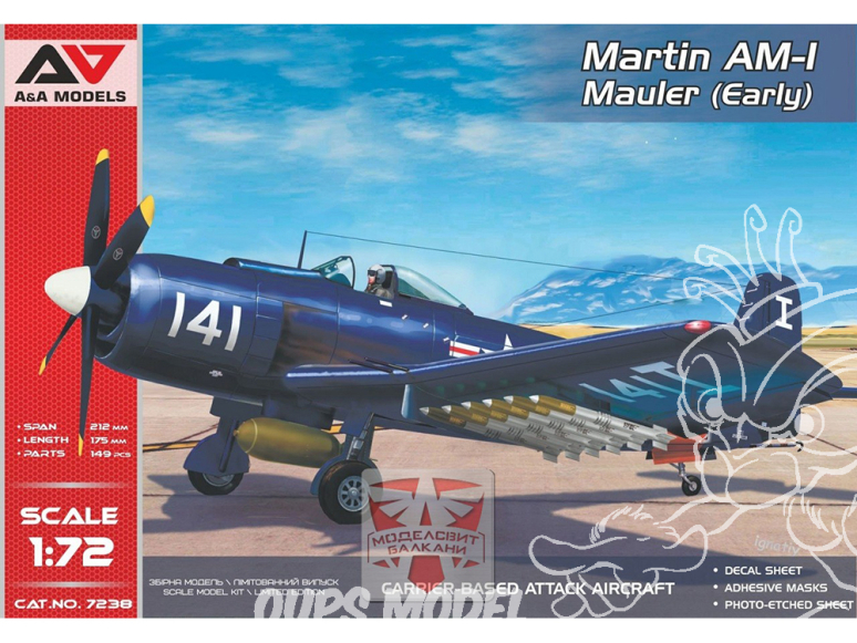 AA Models maquette avion 7238 Martin Avion d'attaque AM-1 "Mauler" (première version) 1/72