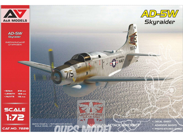 AA Models maquette avion 7228 Avion d'attaque AD-5W "SkyRaider" 1/72
