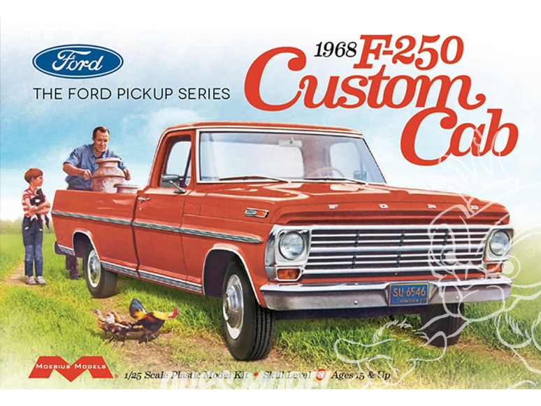 Moebius maquette voiture 2564 Ford F-250 Custom Cab Pick Up 1968 1/25