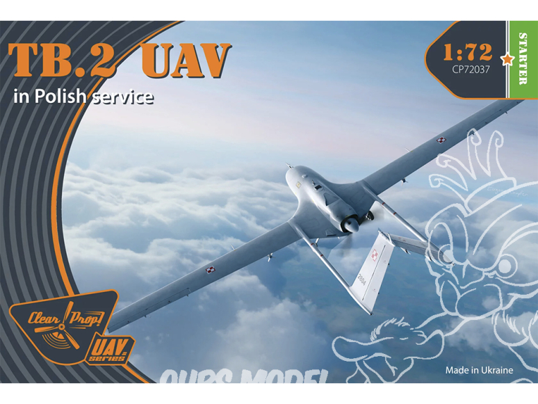 Clear Prop maquette avion CP72037 Baykar Bayraktar Drone TB.2 en service polonais 1/72