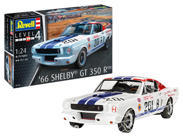 Revell maquette voiture 67716 Model Set 1966 Shelby GT 350 R inclus peintures principale colle et pinceau 1/24