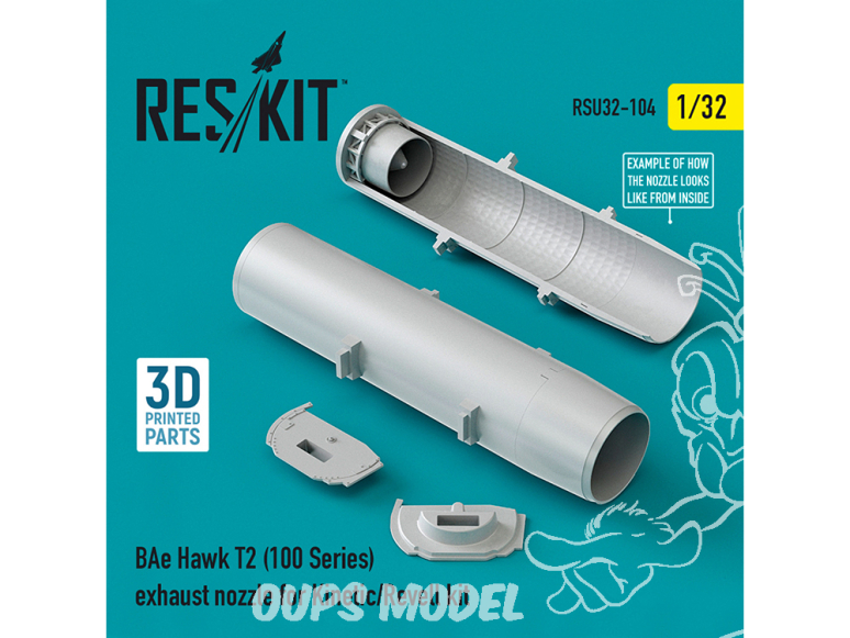 ResKit kit d'amelioration Avion RSU32-0104 Buse d'échappement BAe Hawk T2 (Série 100) pour kit Kinetic/Revell 1/32