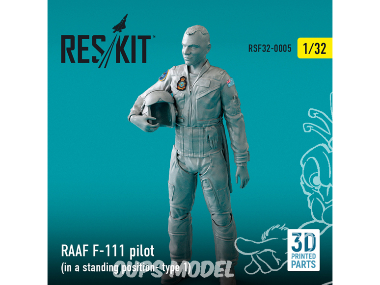ResKit kit Figurine RSF32-0005 Pilote RAAF F-111 en position debout - type 1 (Impression 3D) 1/32