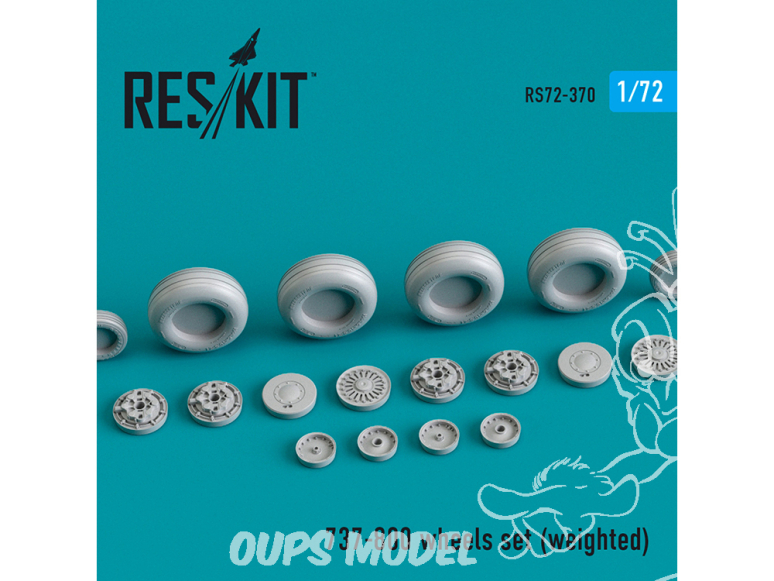 ResKit kit d'amelioration avion RS72-0370 Jeu de roues lesté pour 737-800 1/72