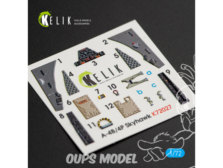 Kelik Decals 3D K72027 Décalcomanies 3D intérieures A-4(B,P) "Skyhawk" pour kit Airfix 1/72