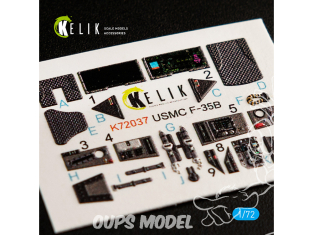 Kelik Decals 3D K72037 Décalcomanies 3D intérieures F-35B pour kit Academy 1/72