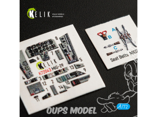 Kelik Decals 3D K72043 Décalcomanies 3D intérieures MiG-29 Fulcrum-A 9-12 pour kit GWH 1/72