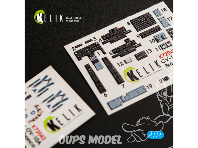 Kelik Decals 3D K72042 Décalcomanies 3D intérieures OV-10A "Bronco" pour kit ICM 1/72